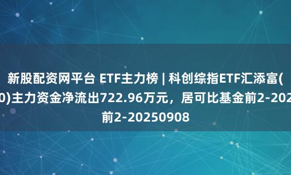 新股配资网平台 ETF主力榜 | 科创综指ETF汇添富(589080)主力资金净流出722.96万元，居可比基金前2-20250908