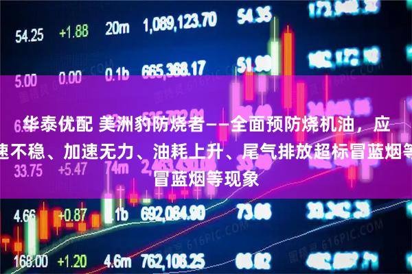 华泰优配 美洲豹防烧者——全面预防烧机油，应对怠速不稳、加速无力、油耗上升、尾气排放超标冒蓝烟等现象